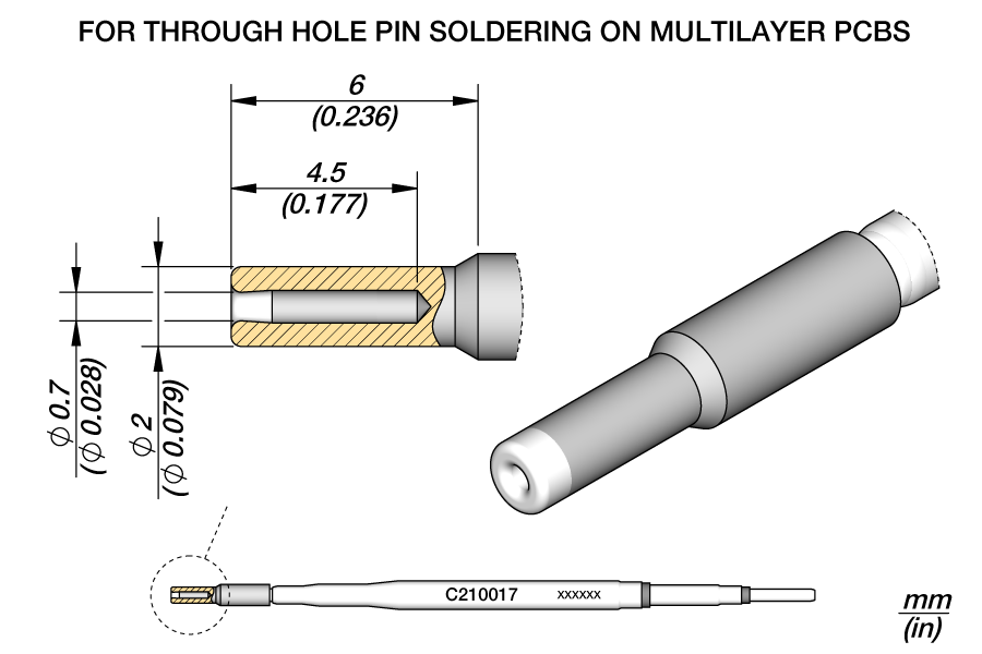 C210017 - Pin / Connector Cartridge Ø 0.7